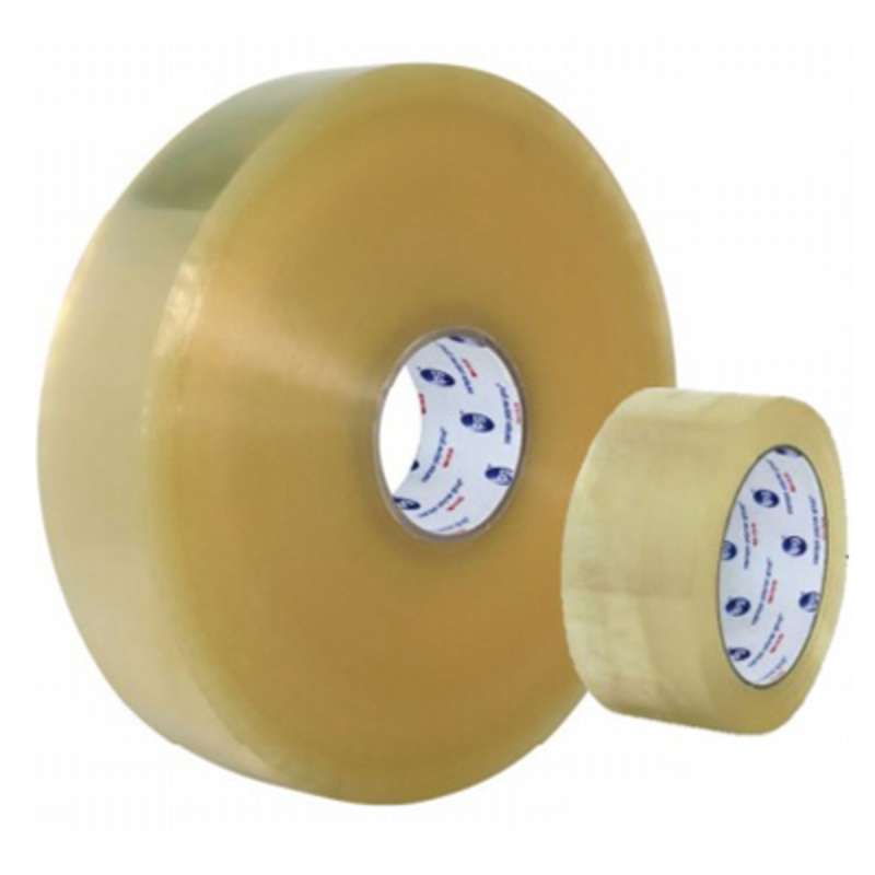 9100 Series Hot Melt Carton Sealing Tape, 72 mm x 55 m x 2.5 mil, Clear, Tan